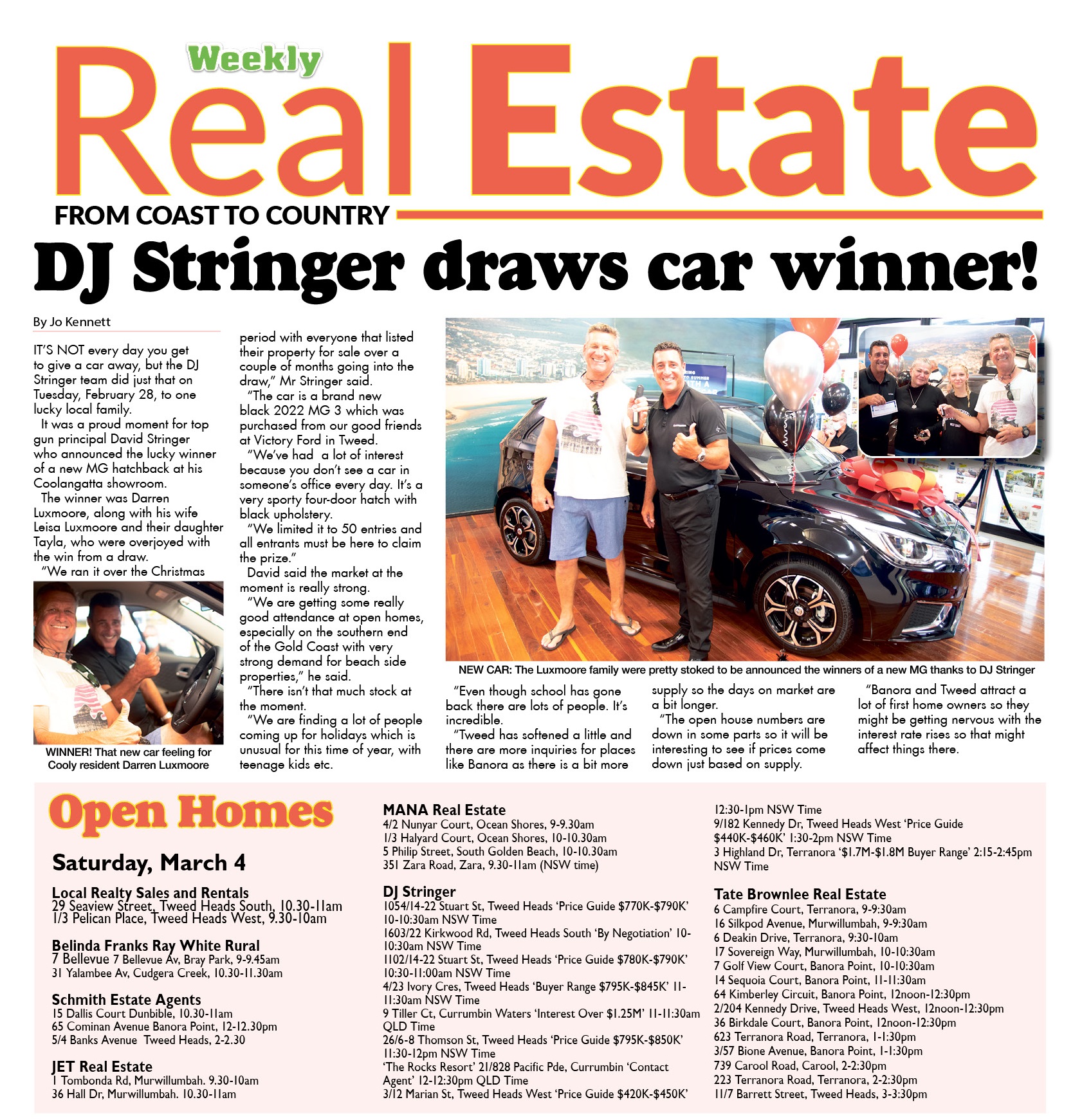 DJ Stringer draws car winner
